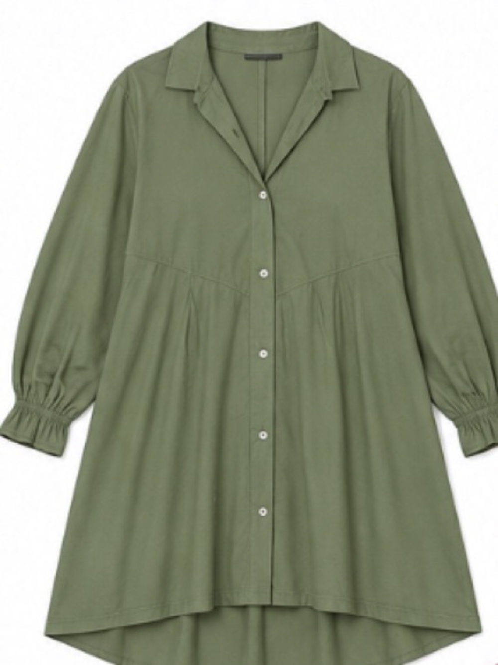 Free People • Hannah Cotton Poplin • Olive • Mini Shirt Dress • XL